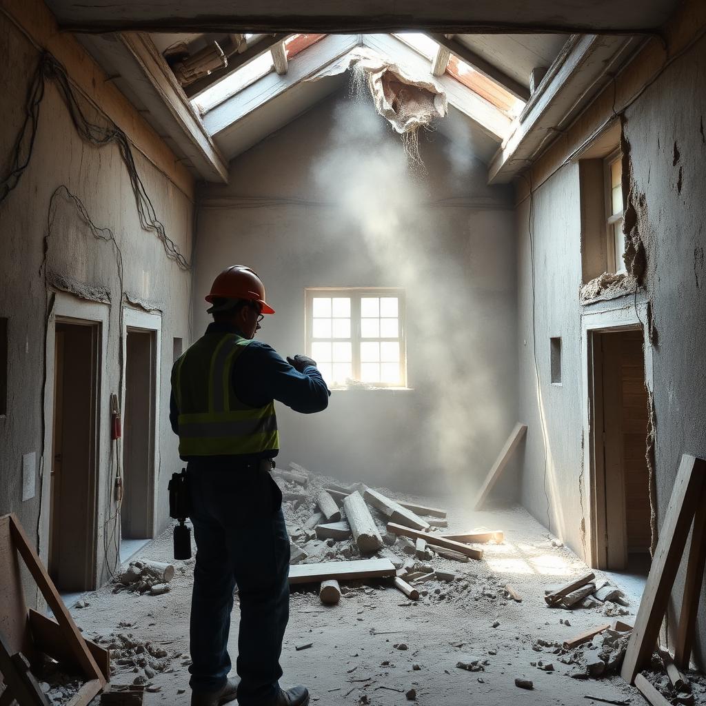 Selective interior demolition work by Burns Environmental crew